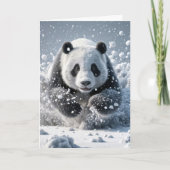 Verjaardag Panda Beer in de sneeuw Kaart (Voorkant)