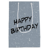 Verjaardag Panda Beer in sneeuwvlokken Medium Cadeauzakje (Achterkant)