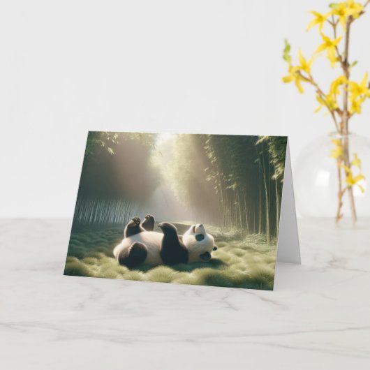 Verjaardag Panda Beer in Sunshine Kaart (Gele Bloem)