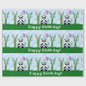 Verjaardag Panda Feestje Cadeaupapier (Vlak)