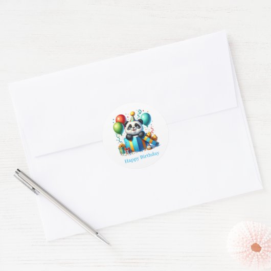 Verjaardag Panda Stickers (Envelop)