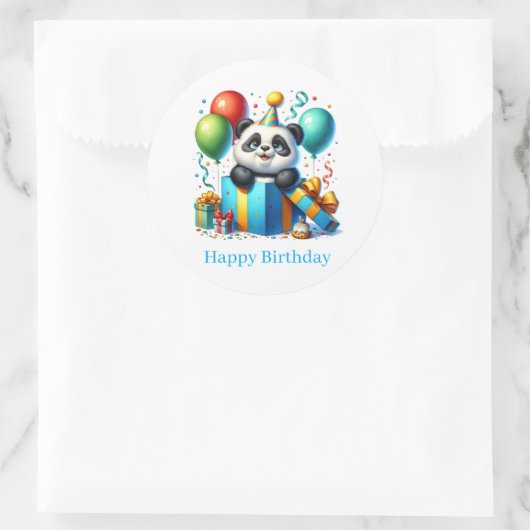 Verjaardag Panda Stickers (Tas)
