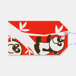 Verjaardag Panda's Cadeaulabel