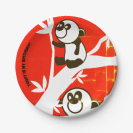 Verjaardag Panda's Papieren Bordje