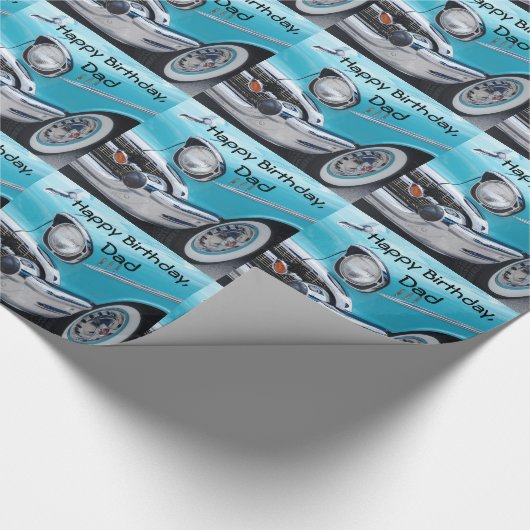 Verjaardag, pap, 55 Chevy Belaire, cadeauomslag. Cadeaupapier (Hoek)