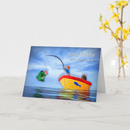 Verjaardag Pap Hij heeft levenslang Gevist Kaart (Gele Bloem)