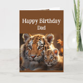 Verjaardag Pap Schattige Tijger Dier Kaart (Voorkant)