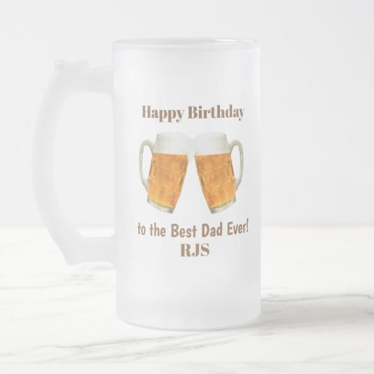 Verjaardag Papa Allerbeste Monogram Matglas Bierpul (Links)
