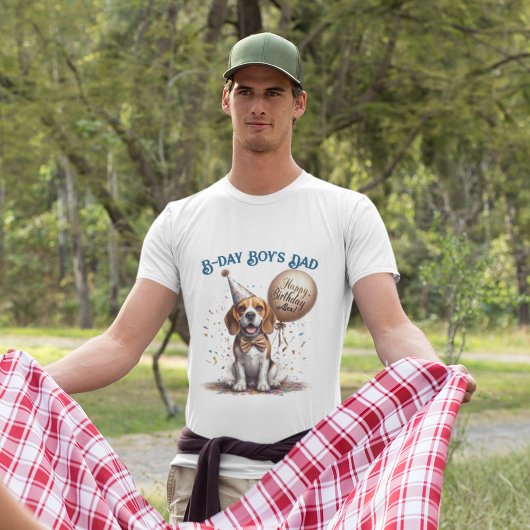 Verjaardag Papa Beagle Hondenballon Custom T-shirt