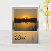 Verjaardag papa, boom gesilhouet achter zonsopgang kaart (Gele Bloem)