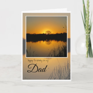 Verjaardag papa, boom gesilhouet achter zonsopgang kaart