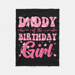 Verjaardag Papa Familie Roze Coquette Illustratie Fleece Deken