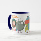 Verjaardag PAPA FOTO BEKER KINDEREN Kleine Monster Mok (Voorkant links)