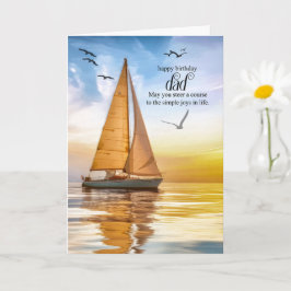Verjaardag Papa Nautisch Zeilboot Thema Meeuwen Kaart