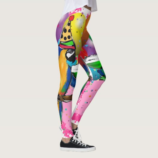 Verjaardag Papegaaien Leggings (Rechts)