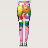 Verjaardag Papegaaien Leggings (Voorkant)