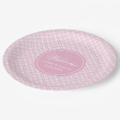 Verjaardag Papieren Borden Roze Plaid Trendy Aande Papieren Bordje (Gekanteld)