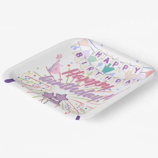 verjaardag papieren bordje (Gebogen)