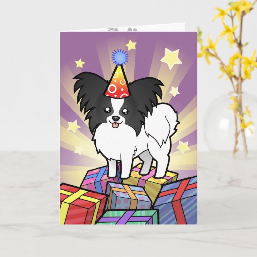 Verjaardag Papillon Kaart (Gele Bloem)