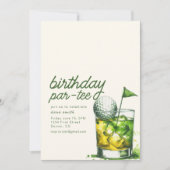 Verjaardag Par-T-shirt Feestuitnodiging met Whiske Kaart (Voorkant)