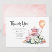 Verjaardag Par-Tea Floral Dank u Bedankkaart (Voorkant / Achterkant)