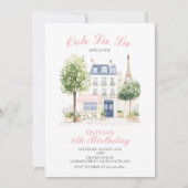 Verjaardag Parijs Parijse Cafe Tea Party Kaart (Voorkant)