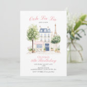 Verjaardag Parijs Parijse Cafe Tea Party Kaart (Staand voorkant)