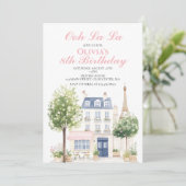 Verjaardag Parijs Parijse Cafe Tea Party Kaart (Staand voorkant)