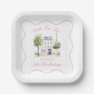 Verjaardag Parijs Parijse Cafe Tea Party Papieren Bordje