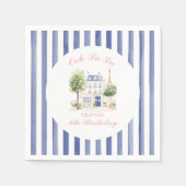 Verjaardag Parijs Parijse Cafe Tea Party Servet (Voorkant)