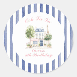 Verjaardag Parijs Parijse Café Theepartij Ronde Sticker