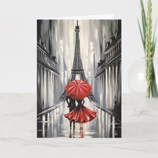 Verjaardag Parijs Romantische Eiffeltoren liefde m Kaart (Voorkant)