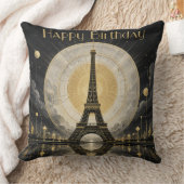 Verjaardag Paris Eiffeltoren Gouden Deco Kussen (Deken)