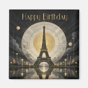 Verjaardag Paris Eiffeltoren Gouden Deco Magneet
