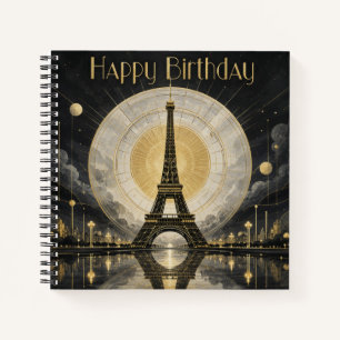 Verjaardag Paris Eiffeltoren Gouden Deco Notitieboek