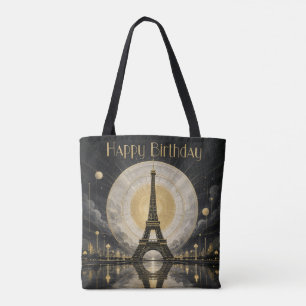 Verjaardag Paris Eiffeltoren Gouden Deco Tote Bag