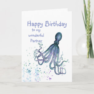 Verjaardag Partner Leuke Romantische Octopus Knuff Kaart