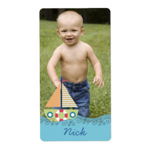 Verjaardag Party Boat Yacht Foto Stickers Labels