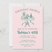 Verjaardag Party Buffet Tafel Hand getrokken Custo Kaart (Voorkant)