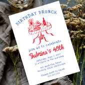 Verjaardag Party Buffet Tafel Hand getrokken Custo Kaart