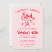 Verjaardag Party Buffet Tafel Hand getrokken Custo Kaart (Voorkant)