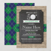 Verjaardag Party Golf Ball 40e 50e 60e Uitnodiging (Voorkant / Achterkant)