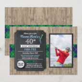 Verjaardag Party Golf Ball Foto Golfen Uitnodigen Kaart (Voorkant / Achterkant)