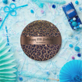 Verjaardag Party luipaard patroon brons Papieren Bordje (Feest)