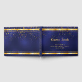 Verjaardag Party marine blauw goud confetti Gastenboek (Volledig)