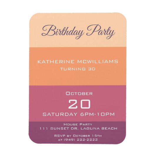 Verjaardag Party-Oogst Palet- Magneet (Verticaal)