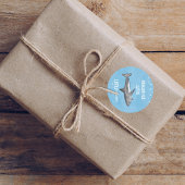 Verjaardag Party Pool Shark Custom Ronde Sticker