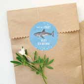 Verjaardag Party Pool Shark Custom Ronde Sticker