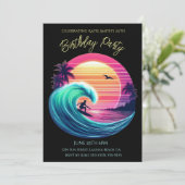 Verjaardag Party-Ride The Wave bij zonsondergang Kaart (Staand voorkant)