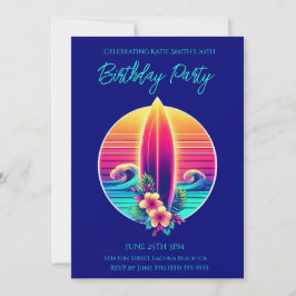 Verjaardag Party-Sunset Surfboard Paradise- Kaart